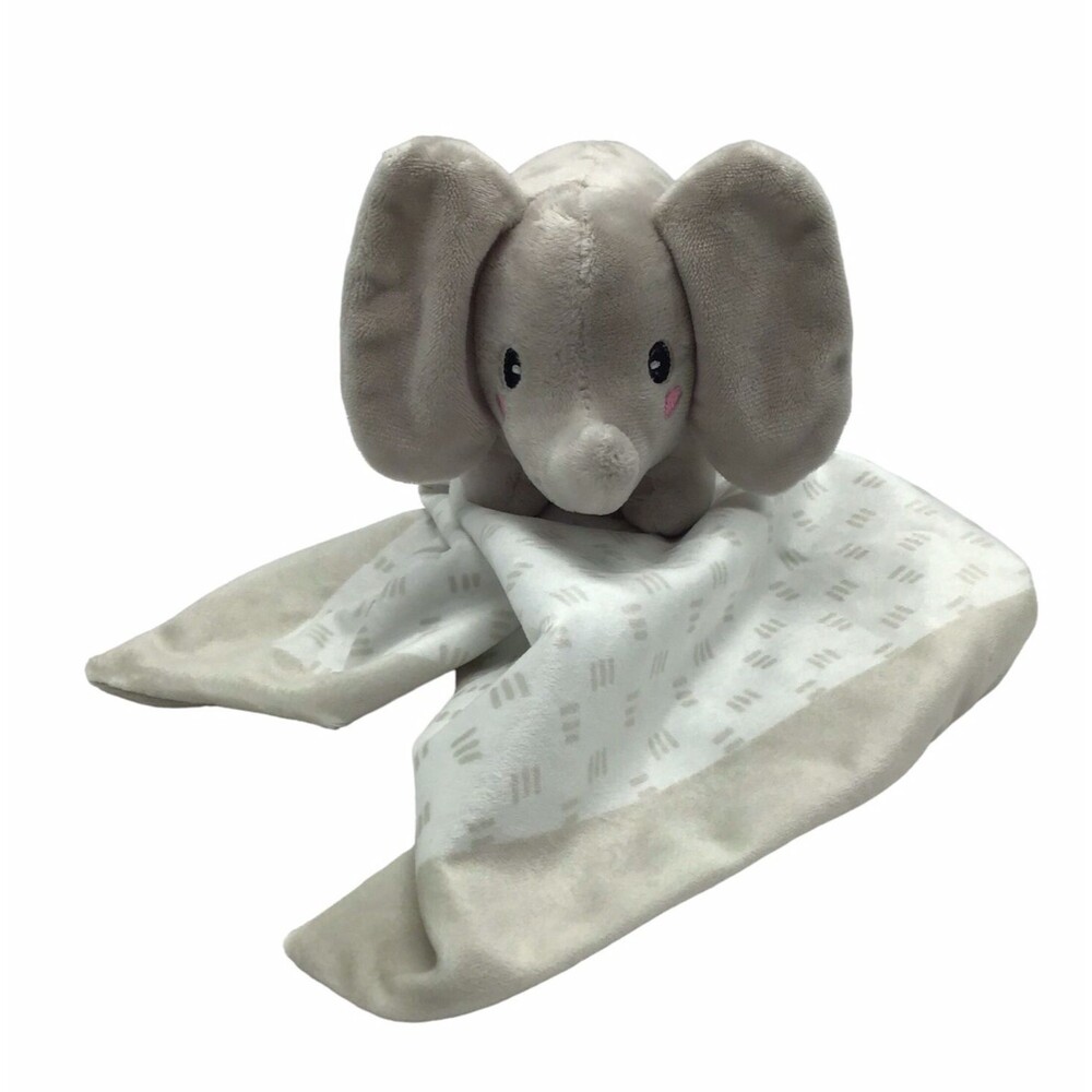 Pearhead Gray Elephant Lovey Security Blanket Baby Plush Toy 13.5" Soft